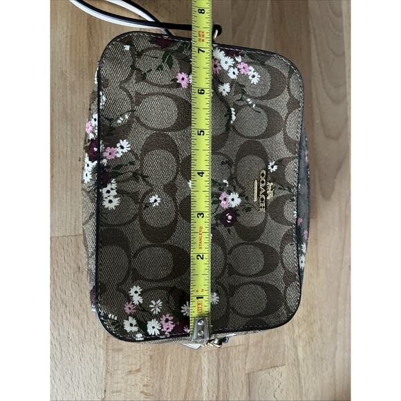 Coach C0037 Mini Camera Crossbody Shoulder Bag Khaki Signature Evergreen Floral - Picture 13 of 13